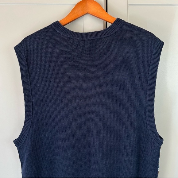 A. Tiziano Sweater Vest Mens 3XL Blue Wool Blend Geometric Pattern Snow Ski Gift - Picture 5 of 8